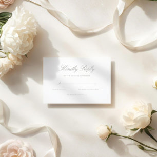 Cartons Réponse Mariage Élégant Moderne Vert Sauge