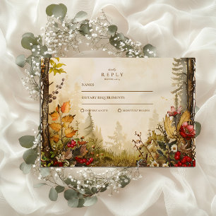 Cartons Réponse Mariage en forêt automnale