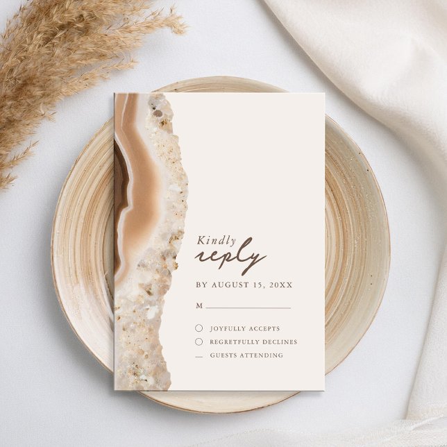 Cartons Réponse Mariage en marbre d'Agate de pierre (Créateur téléchargé)