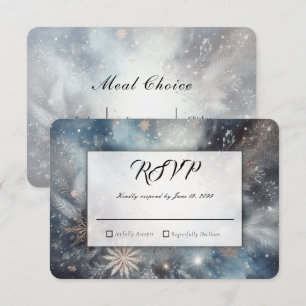 Cartons Réponse Mariage Étincelle de Minuit Hiver Céleste