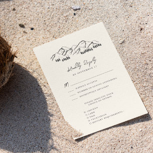 Cartons Réponse Mariage extérieur minimaliste de pin de montagne
