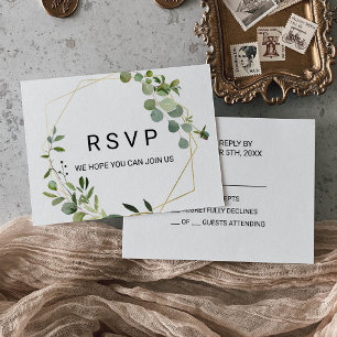 Cartons Réponse Mariage Feuille vert tropical