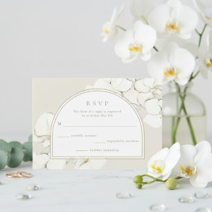 Cartons Réponse Mariage Fleur d'Orchidée Blanche 