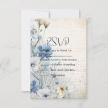 Mariage Fleur sauvage bleu Dusty