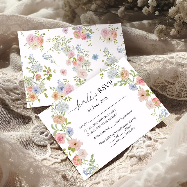 Cartons Réponse Mariage Fleur sauvage coloré (Créateur téléchargé)