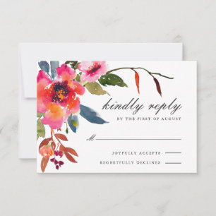 Cartons Réponse Mariage Fleur sauvage Rustique Boho