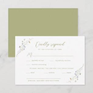 Cartons Réponse Mariage Fleur sauvage Whimsical Pastel