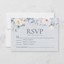 Mariage Fleurie Bleu Poussiéreux Crème Blanc