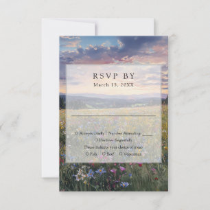 Cartons Réponse Mariage Fleurs de Prairie Florale Aquarelle