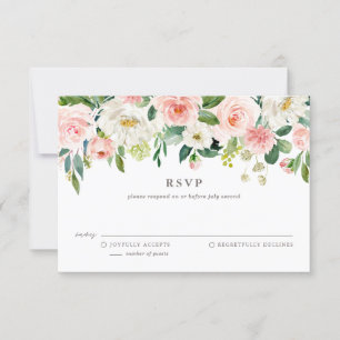 Cartons Réponse Mariage Fleurs de Printemps Aquarelle Romantique