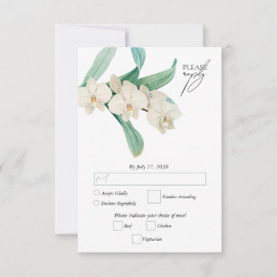 Cartons Réponse Mariage Floral Aquarelle Orchidées Blanches