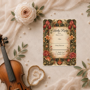 Cartons Réponse Mariage Floral Art Nouveau Élégant