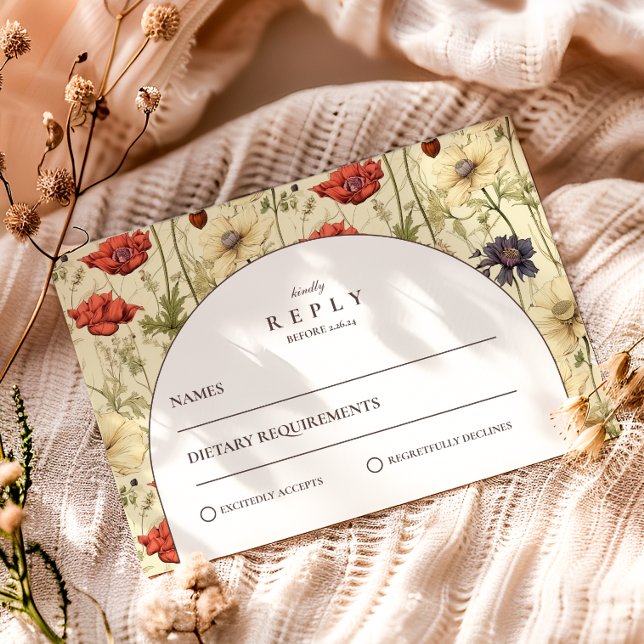 Cartons Réponse Mariage Floral Automnal Romantique (Créateur téléchargé)