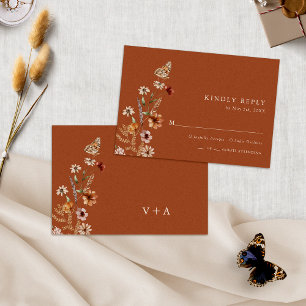 Cartons Réponse Mariage Floral Bohème Chic Terracotta