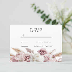 Cartons Réponse Mariage Floral Boho Blush