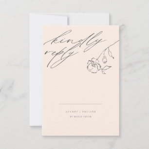 Cartons Réponse Mariage floral d'art fin et délicieux minimal