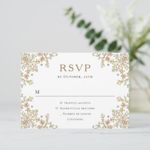 Cartons Réponse Mariage floral de Grace Ornate Victorian