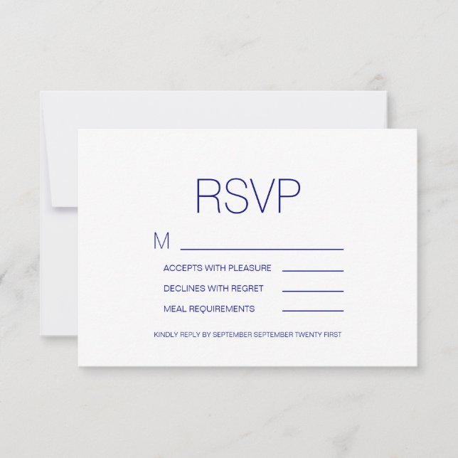 Cartons Réponse Mariage floral de la marine Blue Boho (Devant)