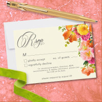 Mariage Floral Été Vibrant Jaune Orange Rose