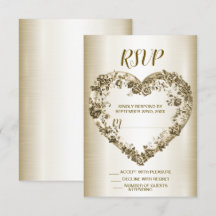 Mariage Floral Golden Ornate Heart Frame Élégant
