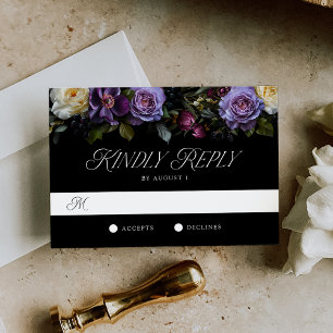 Cartons Réponse Mariage Floral Gothique et Maussade