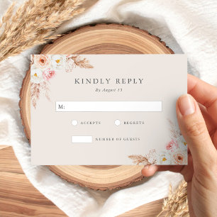 Cartons Réponse Mariage floral minimaliste Boho Fall