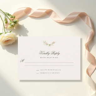Cartons Réponse Mariage Floral Rose Éthéré de Jardin Vintage