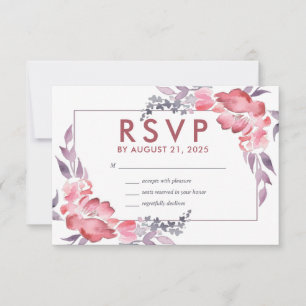 Cartons Réponse Mariage floral roux roux poussiéreux