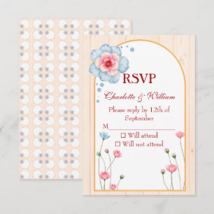 Cartons Réponse Mariage floral rustique