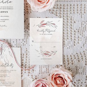 Cartons Réponse Mariage floral rustique Earthy