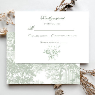 Cartons Réponse Mariage Floral Sage Romantique