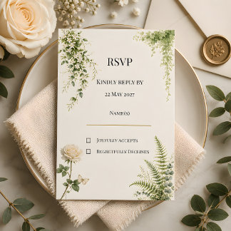 Cartons Réponse Mariage Floral Secret Jardin de Luxe