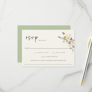 Cartons Réponse Mariage floral Wild Meadow