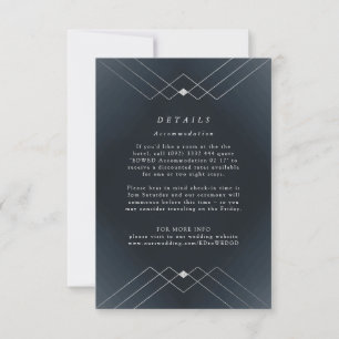 Cartons Réponse Mariage Gatsby de la marine diamant d'argent