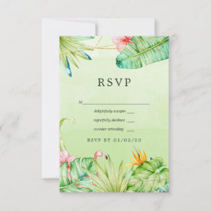 Cartons Réponse Mariage Géométrique Tropical Exotique