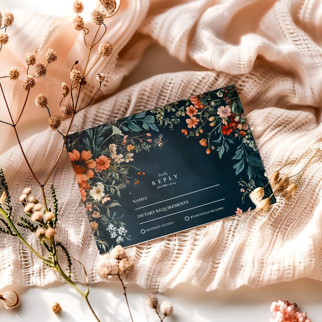 Cartons Réponse Mariage gothique romantique (Créateur téléchargé)