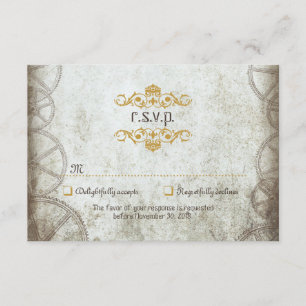 Cartons Réponse Mariage industriel Vintage Steampunk
