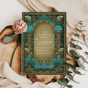 Cartons Réponse Mariage islamique sous une arche florale