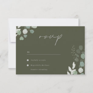 Cartons Réponse Mariage Luxe : Divine Olive Greenery Mariage