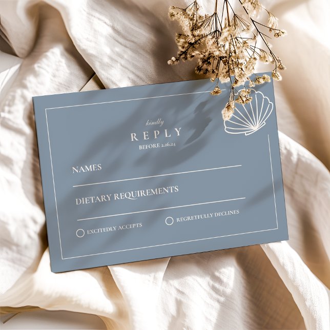 Cartons Réponse Mariage main Nautique tiré (Créateur téléchargé)