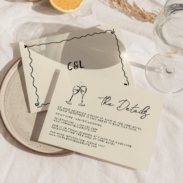 Cartons Réponse Mariage manuscrit rétro à la main (Créateur téléchargé)
