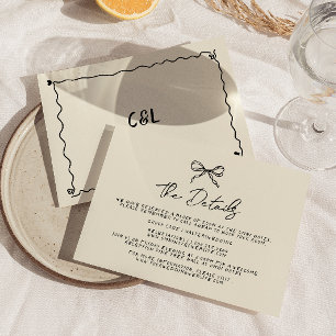 Cartons Réponse Mariage manuscrit rétro à la main