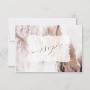 Cartons Réponse Mariage Marbre Violet Luxe Aurum