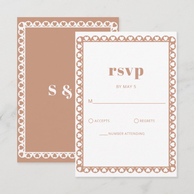 Cartons Réponse Mariage mexicain Fiesta Barro Papel Picado Boho (Devant / Derrière)