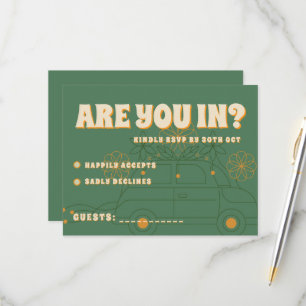 Cartons Réponse Mariage minimal Vosvos vert