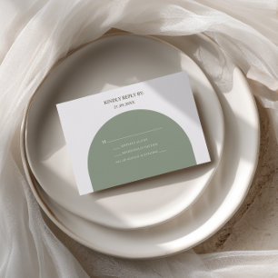 Cartons Réponse Mariage Minimaliste Bohème Rétro sous une Arche de