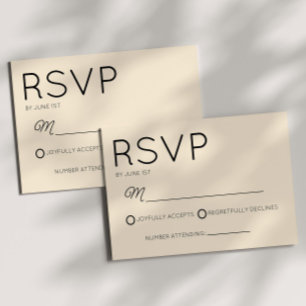 Cartons Réponse Mariage minimaliste de champagne moderne