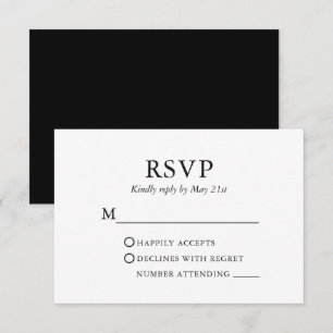 Cartons Réponse Mariage minimaliste élégant moderne