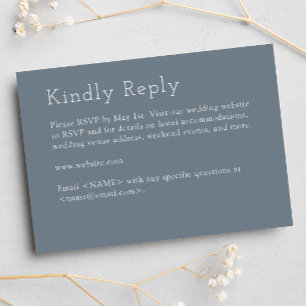 Cartons Réponse Mariage minimaliste gris ardoise