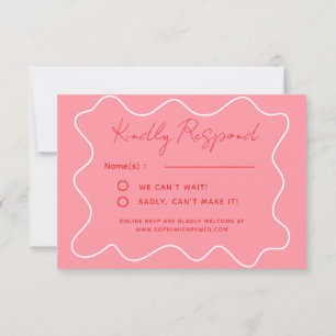 Cartons Réponse mariage minimaliste lunaire rose amusant rétro